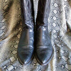 Vintage Justin Lizard Cowboy Boots size 9B